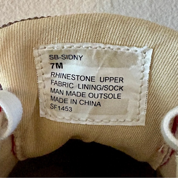 Blue by Betsey Johnson Sidny Red Rhinestone Embellished Platform Sneakers size 7 - Picture 5 of 16